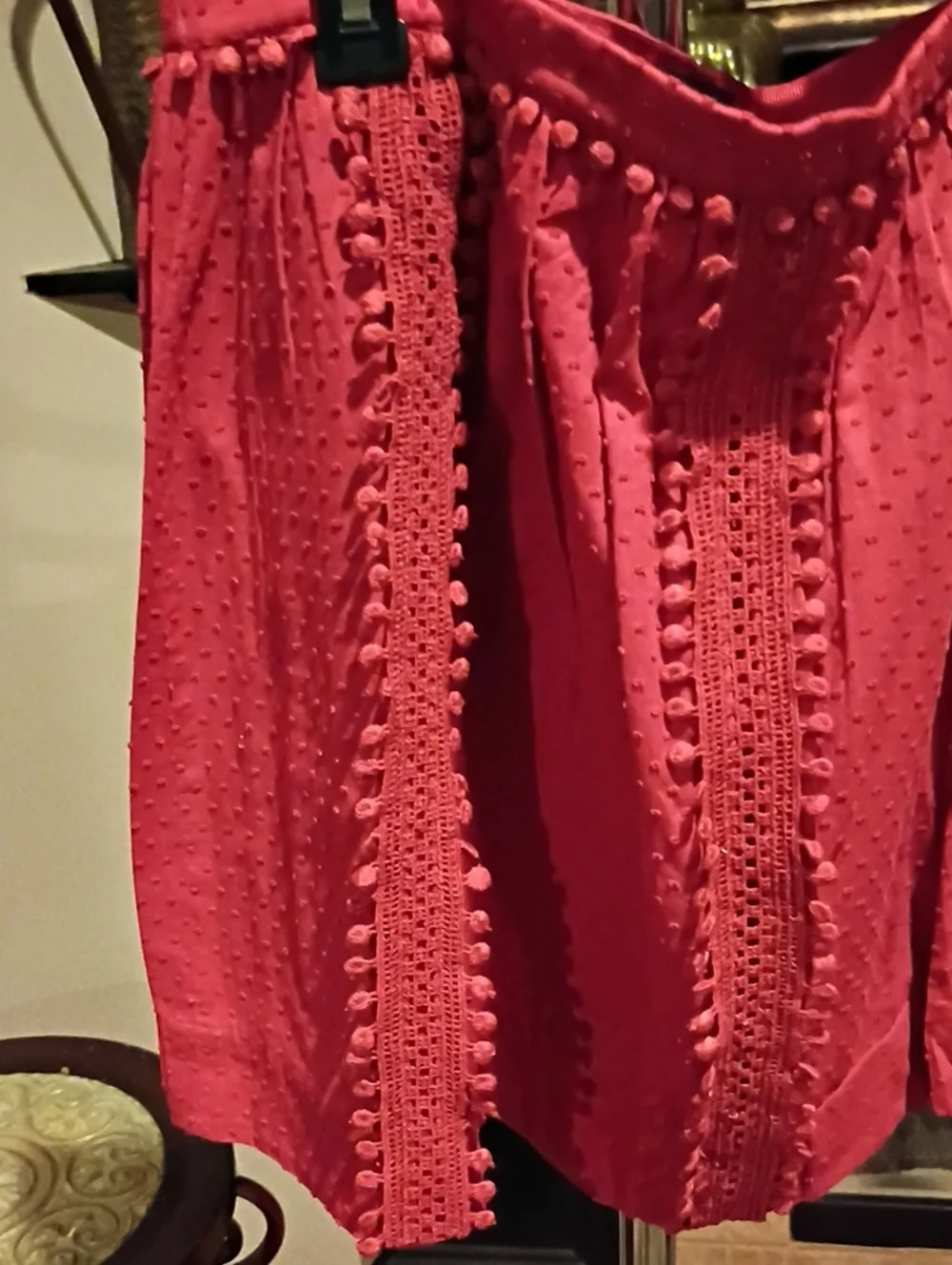 J. Crew Rust Pom-Pom Lace Skirt